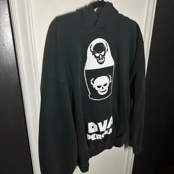 DVA Percent Men's Black Skull Hoodie Sweatshirt Size XXL Casual Hooded - Picture 3 of 9